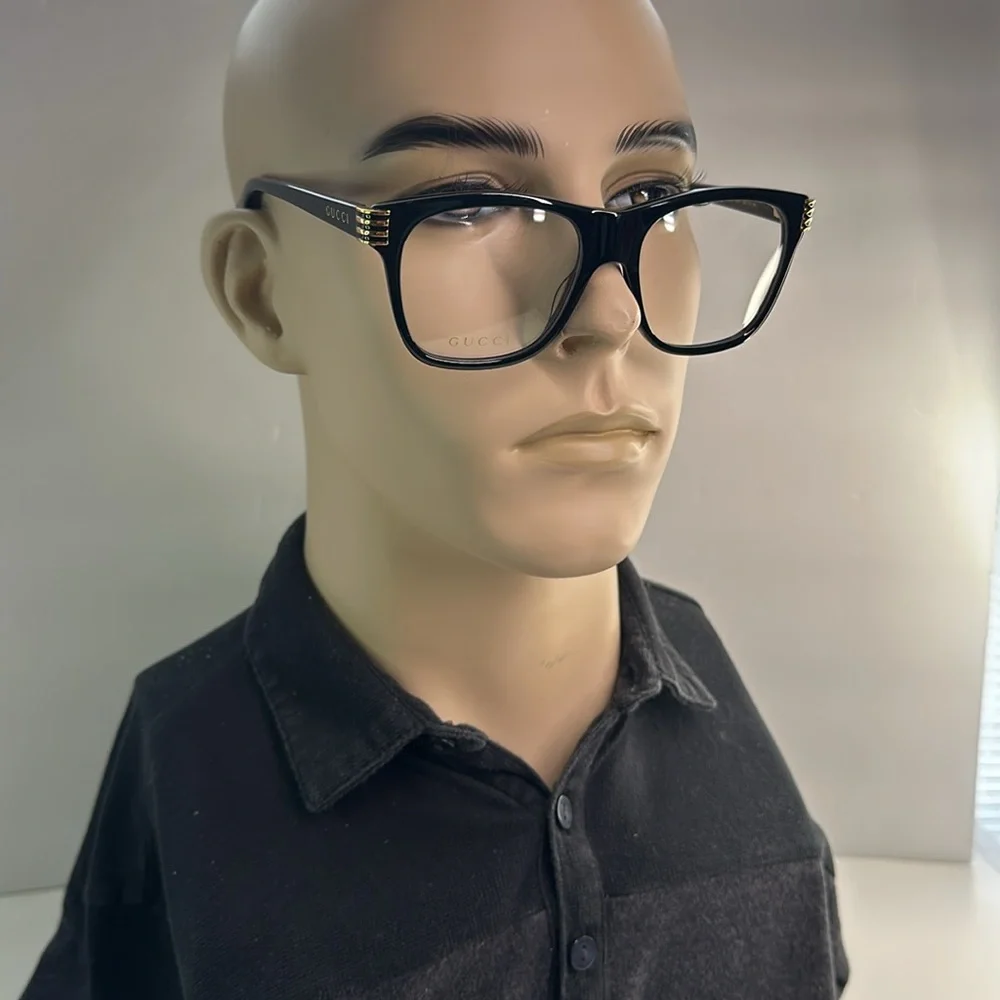 New Authentic Gucci Web GG0526O Full Rim Square Eyeglasses for Men